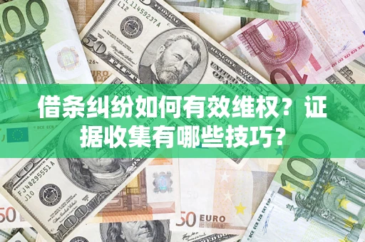 济南借条纠纷如何有效维权？证据收集有哪些技巧？